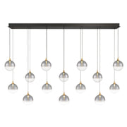 Eurofase 48938 Iissa 14-lt 72" LED Multi Drop Chandelier - Smoke Glass