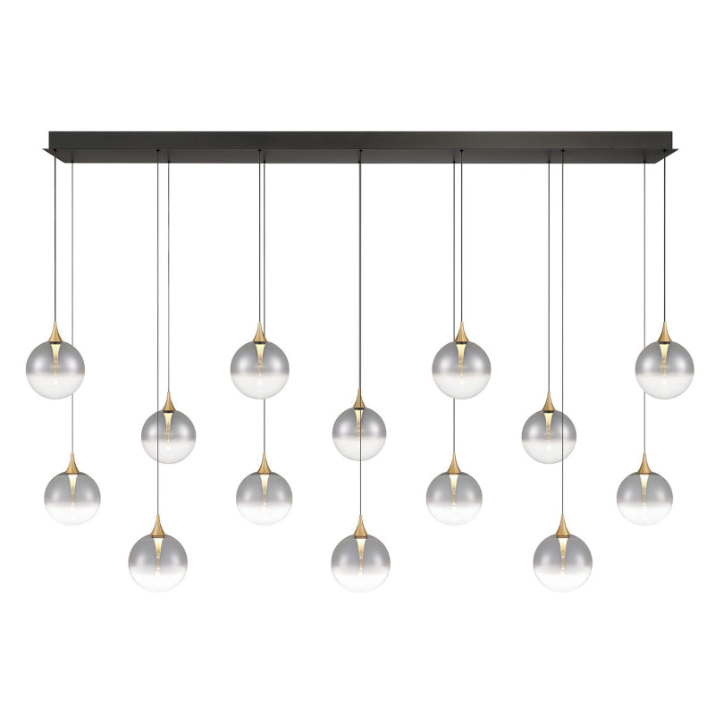 Eurofase 48938 Iissa 14-lt 72" LED Multi Drop Chandelier - Smoke Glass