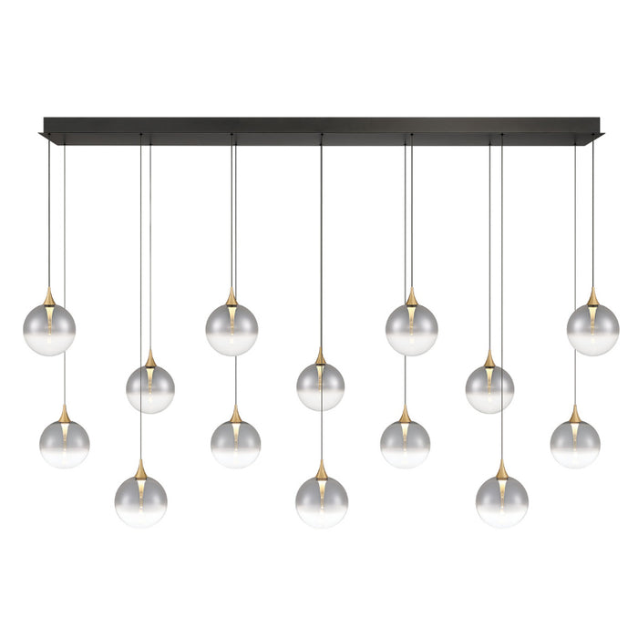 Eurofase 48938 Iissa 14-lt 72" LED Multi Drop Chandelier - Smoke Glass