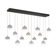 Eurofase 48938 Iissa 14-lt 72" LED Multi Drop Chandelier- Smoke Glass