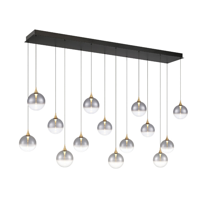 Eurofase 48938 Iissa 14-lt 72" LED Multi Drop Chandelier- Smoke Glass