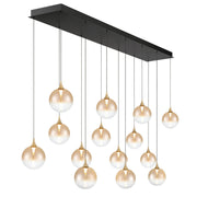 Eurofase 48938 Iissa 14-lt 72" LED Multi Drop Chandelier - Amber Glass