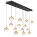 Eurofase 48938 Iissa 14-lt 72" LED Multi Drop Chandelier - Amber Glass