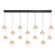 Eurofase 48938 Iissa 14-lt 72" LED Multi Drop Chandelier - Amber Glass