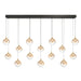 Eurofase 48938 Iissa 14-lt 72" LED Multi Drop Chandelier - Amber Glass
