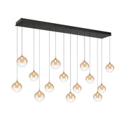 Eurofase 48938 Iissa 14-lt 72" LED Multi Drop Chandelier - Amber Glass