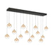 Eurofase 48938 Iissa 14-lt 72" LED Multi Drop Chandelier - Amber Glass