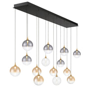 Eurofase 48938 Iissa 14-lt 72" LED Multi Drop Chandelier - Mixed Glass