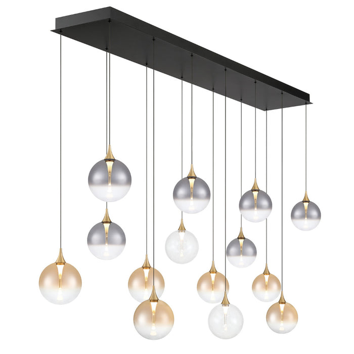 Eurofase 48938 Iissa 14-lt 72" LED Multi Drop Chandelier - Mixed Glass