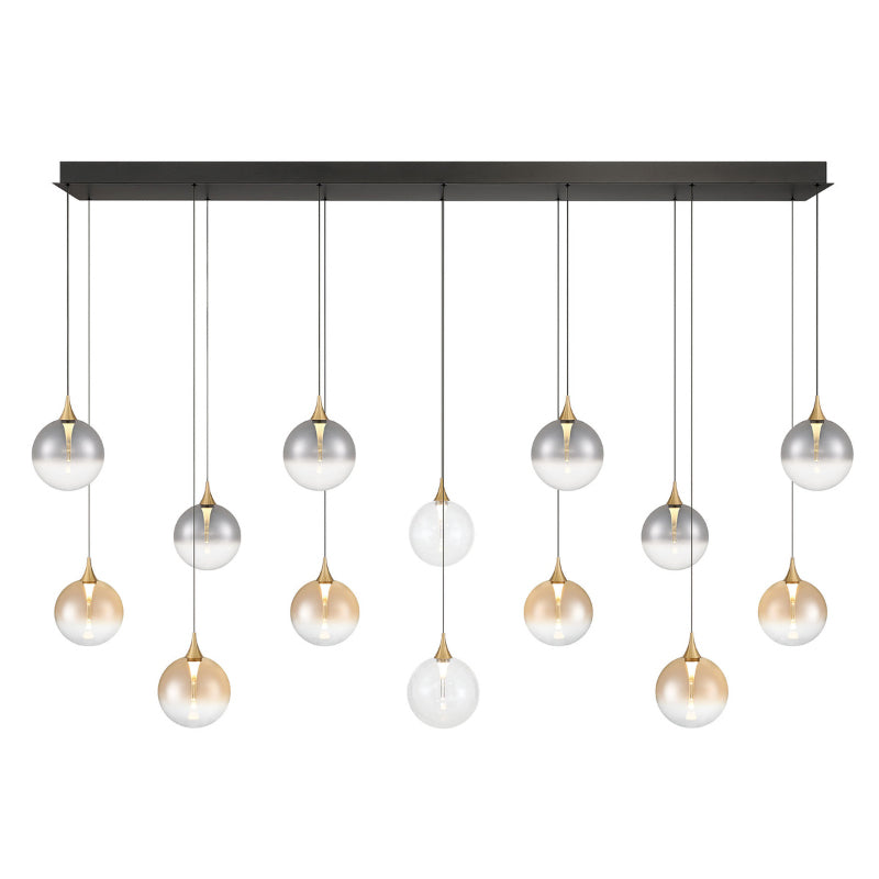 Eurofase 48938 Iissa 14-lt 72" LED Multi Drop Chandelier - Mixed Glass