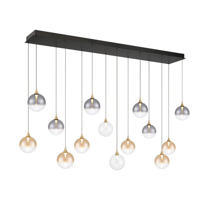 Eurofase 48938 Iissa 14-lt 72" LED Multi Drop Chandelier - Mixed Glass