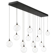 Eurofase 48939 Iissa 14-lt 72" LED Multi Drop Chandelier - Clear Glass