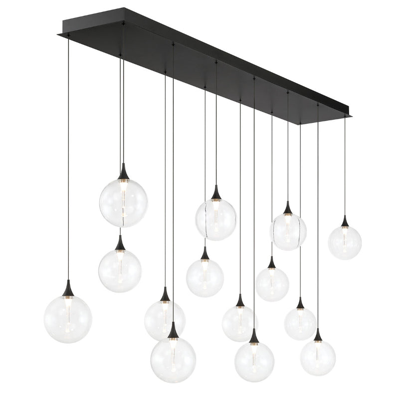 Eurofase 48939 Iissa 14-lt 72" LED Multi Drop Chandelier - Clear Glass