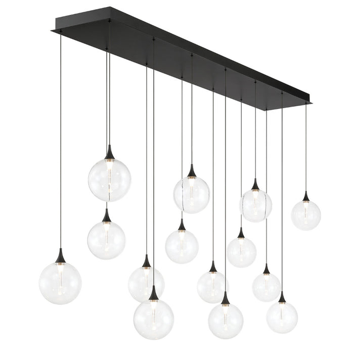 Eurofase 48939 Iissa 14-lt 72" LED Multi Drop Chandelier - Clear Glass