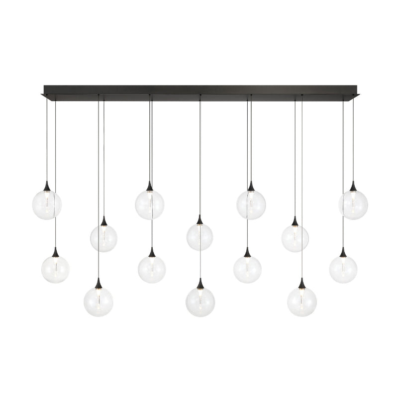 Eurofase 48939 Iissa 14-lt 72" LED Multi Drop Chandelier - Clear Glass