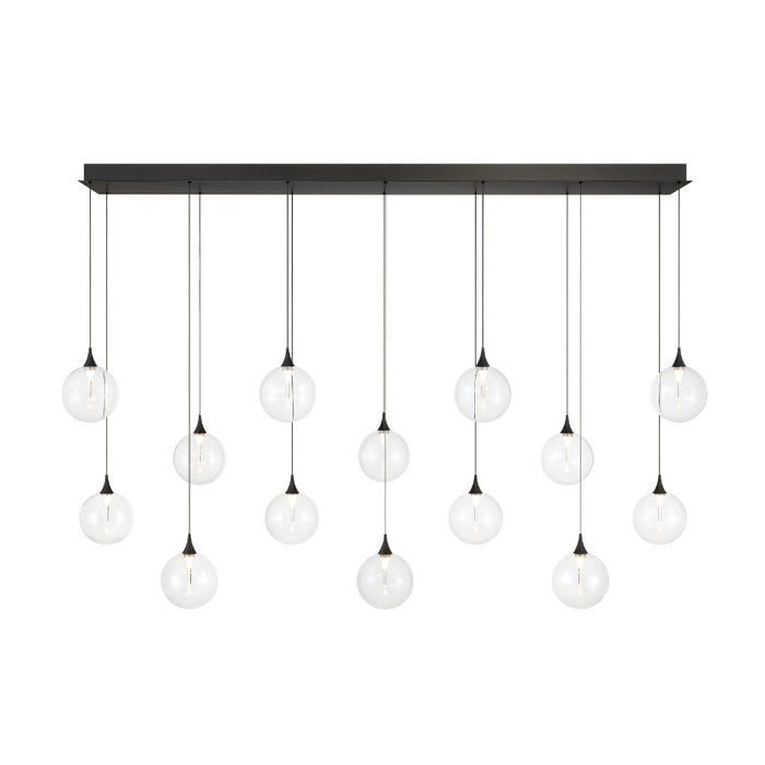 Eurofase 48939 Iissa 14-lt 72" LED Multi Drop Chandelier - Clear Glass