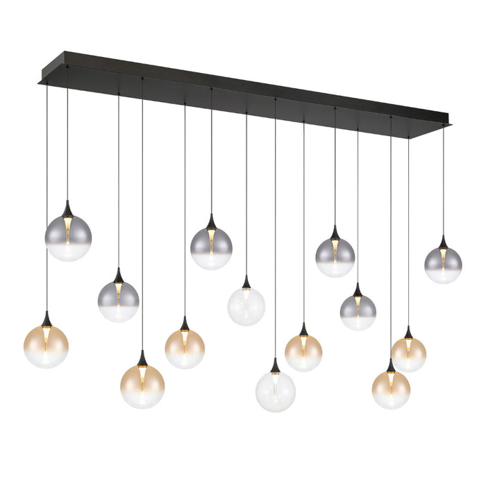 Eurofase 48939 Iissa 14-lt 72" LED Multi Drop Chandelier - Mixed Glass