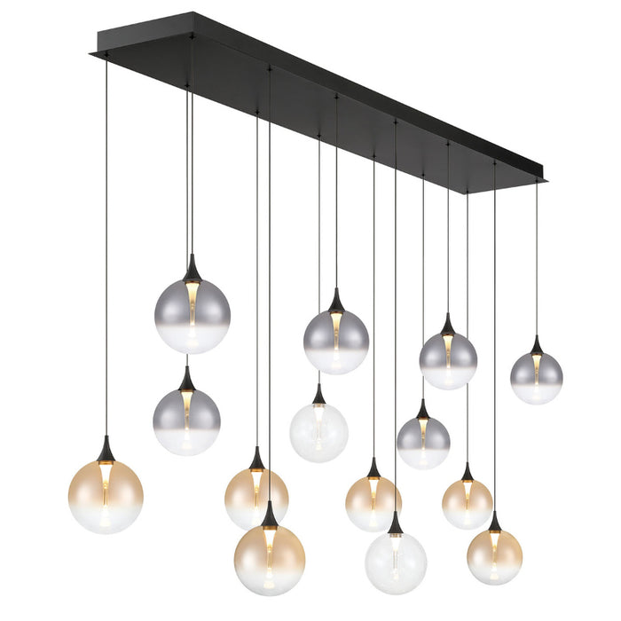 Eurofase 48939 Iissa 14-lt 72" LED Multi Drop Chandelier - Mixed Glass