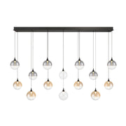 Eurofase 48939 Iissa 14-lt 72" LED Multi Drop Chandelier - Mixed Glass