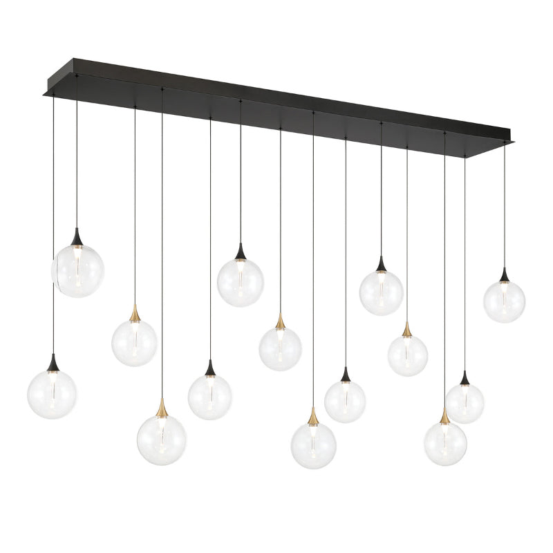 Eurofase 48940 Iissa 14-lt 72" LED Multi Drop Chandelier - Clear Glass