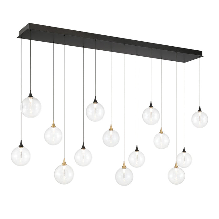 Eurofase 48940 Iissa 14-lt 72" LED Multi Drop Chandelier - Clear Glass