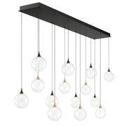 Eurofase 48940 Iissa 14-lt 72" LED Multi Drop Chandelier - Clear Glass
