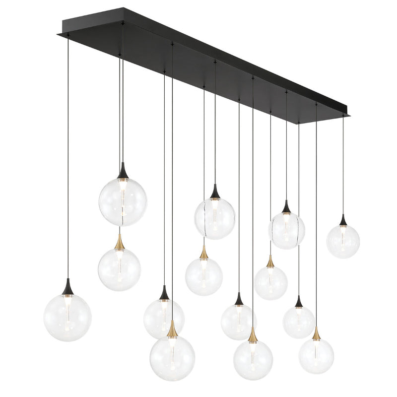 Eurofase 48940 Iissa 14-lt 72" LED Multi Drop Chandelier - Clear Glass