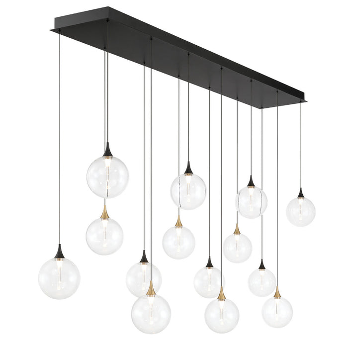 Eurofase 48940 Iissa 14-lt 72" LED Multi Drop Chandelier - Clear Glass