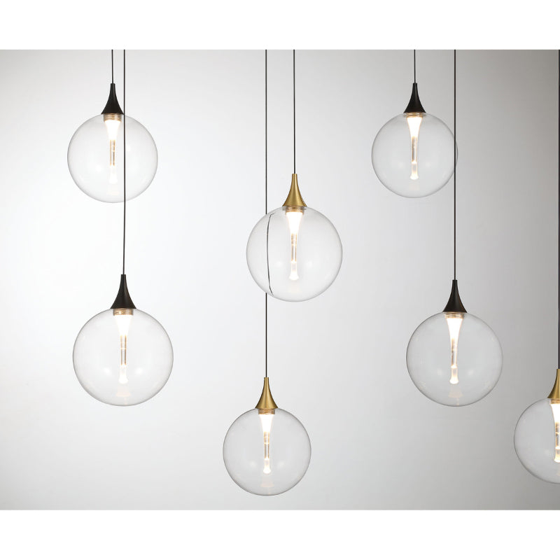 Eurofase 48940 Iissa 14-lt 72" LED Multi Drop Chandelier - Clear Glass