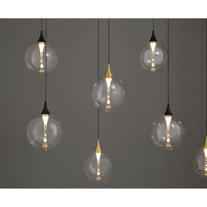 Eurofase 48940 Iissa 14-lt 72" LED Multi Drop Chandelier - Clear Glass