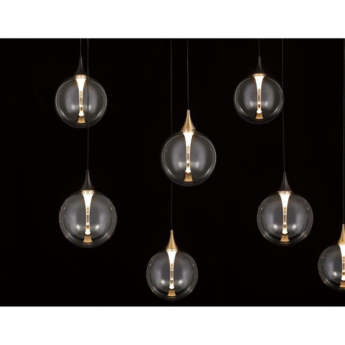 Eurofase 48940 Iissa 14-lt 72" LED Multi Drop Chandelier - Clear Glass