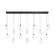 Eurofase 48940 Iissa 14-lt 72" LED Multi Drop Chandelier - Clear Glass