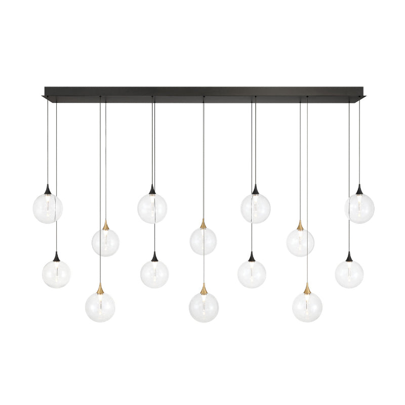 Eurofase 48940 Iissa 14-lt 72" LED Multi Drop Chandelier - Clear Glass