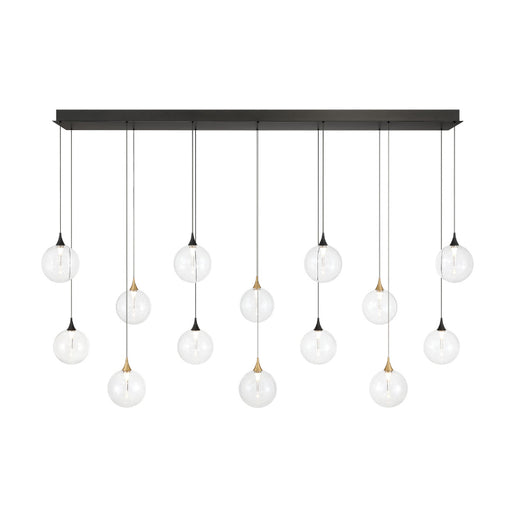 Eurofase 48940 Iissa 14-lt 72" LED Multi Drop Chandelier - Clear Glass