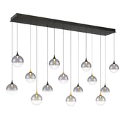 Eurofase 48940 Iissa 14-lt 72" LED Multi Drop Chandelier - Smoke Glass