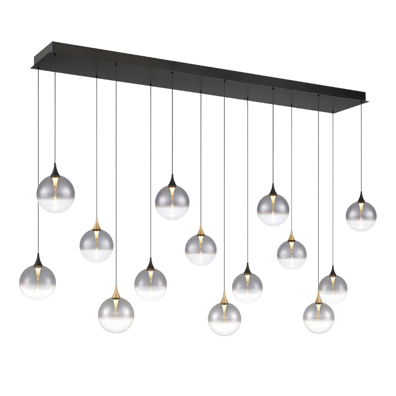Eurofase 48940 Iissa 14-lt 72" LED Multi Drop Chandelier - Smoke Glass