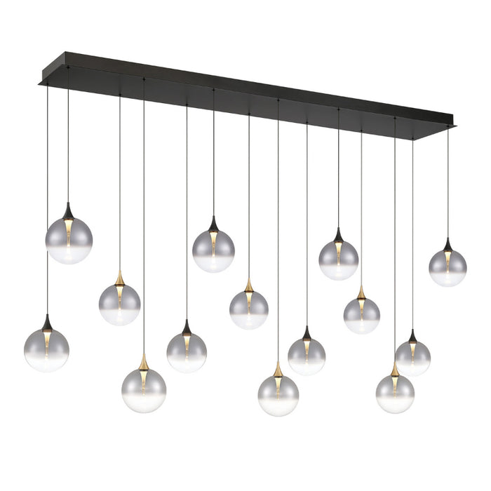 Eurofase 48940 Iissa 14-lt 72" LED Multi Drop Chandelier - Smoke Glass
