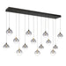Eurofase 48940 Iissa 14-lt 72" LED Multi Drop Chandelier - Smoke Glass