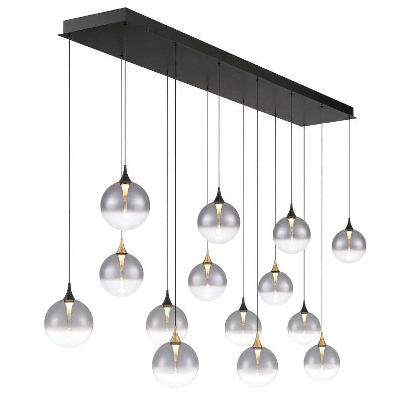 Eurofase 48940 Iissa 14-lt 72" LED Multi Drop Chandelier - Smoke Glass