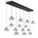 Eurofase 48940 Iissa 14-lt 72" LED Multi Drop Chandelier - Smoke Glass