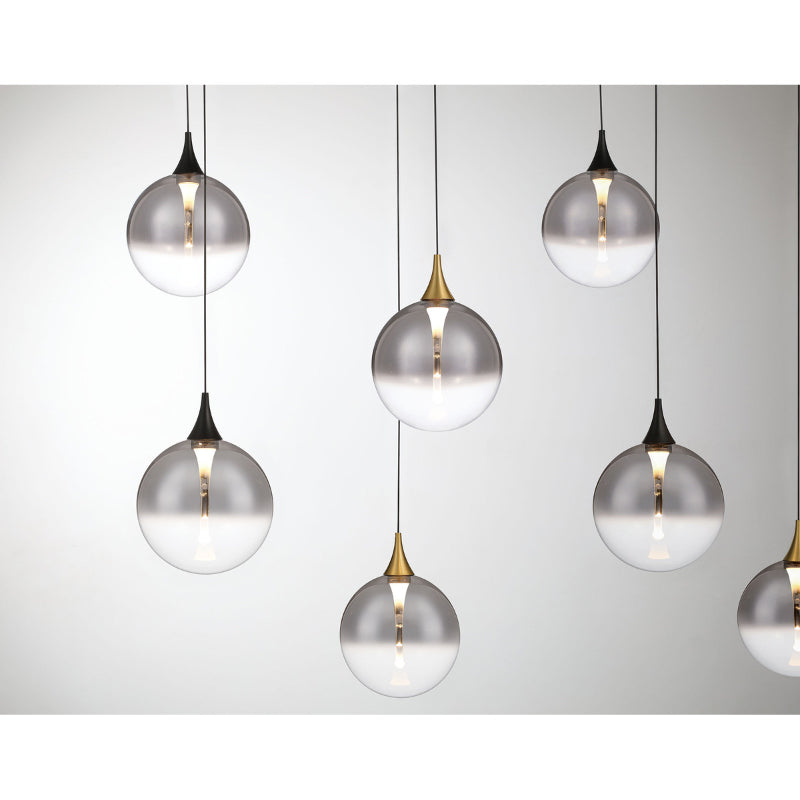 Eurofase 48940 Iissa 14-lt 72" LED Multi Drop Chandelier - Smoke Glass