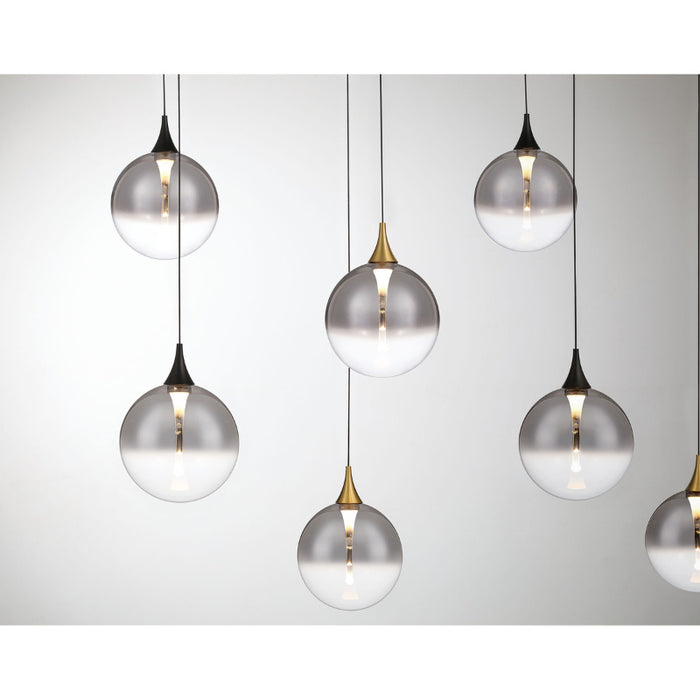 Eurofase 48940 Iissa 14-lt 72" LED Multi Drop Chandelier - Smoke Glass