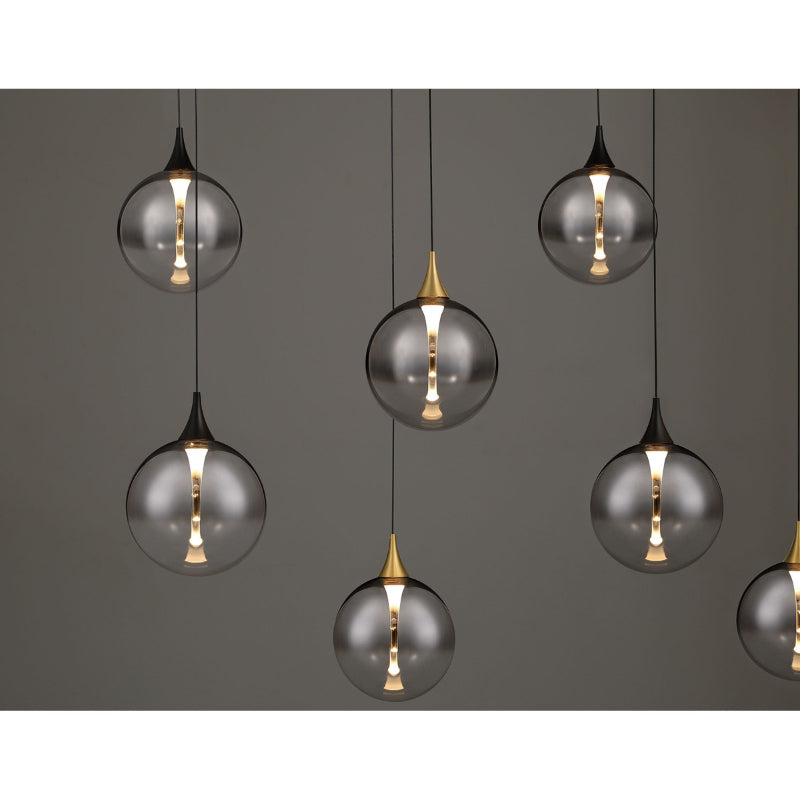 Eurofase 48940 Iissa 14-lt 72" LED Multi Drop Chandelier - Smoke Glass