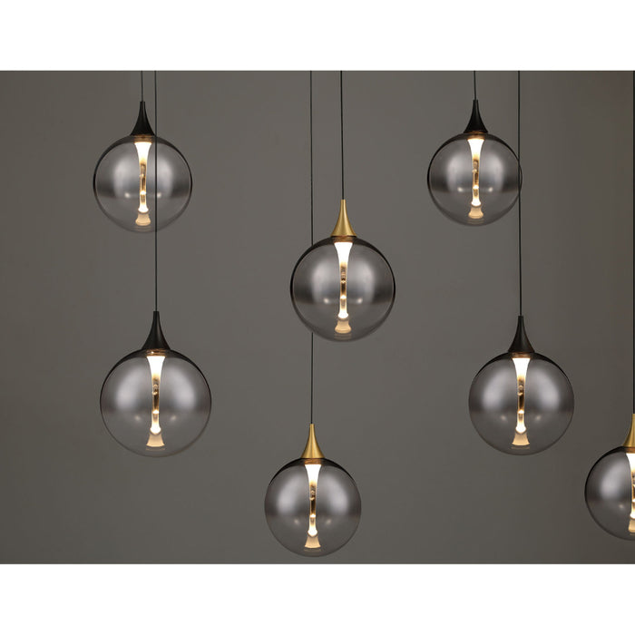 Eurofase 48940 Iissa 14-lt 72" LED Multi Drop Chandelier - Smoke Glass