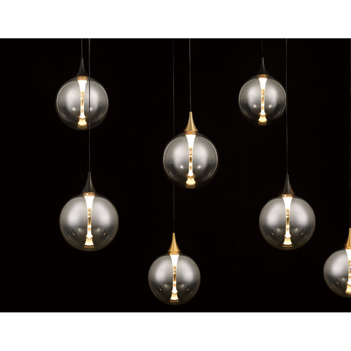 Eurofase 48940 Iissa 14-lt 72" LED Multi Drop Chandelier - Smoke Glass