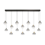 Eurofase 48940 Iissa 14-lt 72" LED Multi Drop Chandelier - Smoke Glass