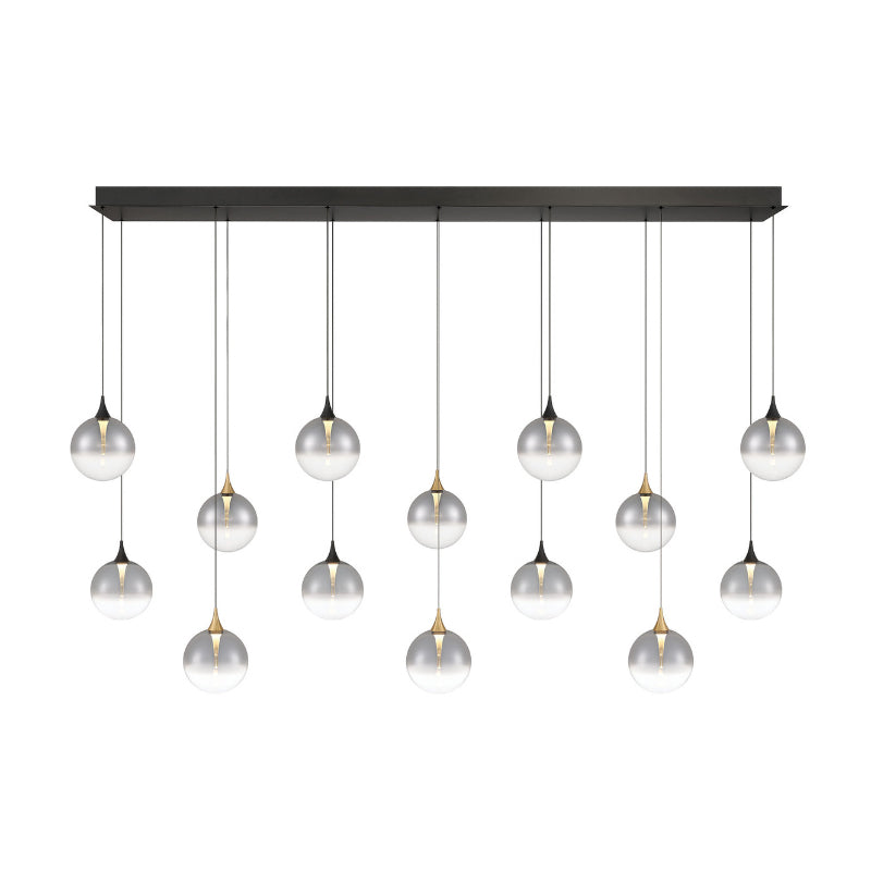 Eurofase 48940 Iissa 14-lt 72" LED Multi Drop Chandelier - Smoke Glass