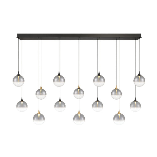Eurofase 48940 Iissa 14-lt 72" LED Multi Drop Chandelier - Smoke Glass