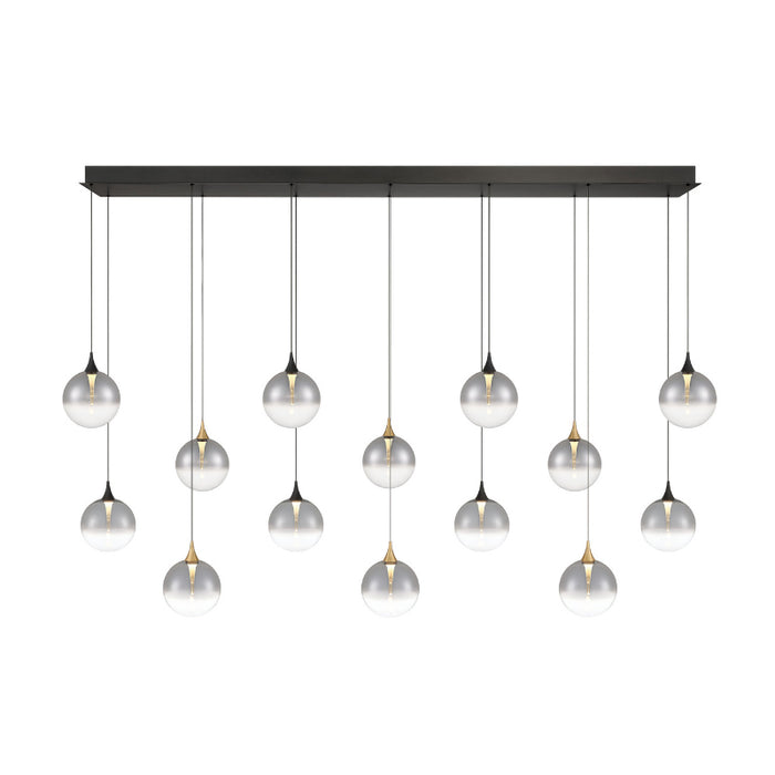 Eurofase 48940 Iissa 14-lt 72" LED Multi Drop Chandelier - Smoke Glass