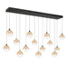 Eurofase 48940 Iissa 14-lt 72" LED Multi Drop Chandelier - Amber Glass
